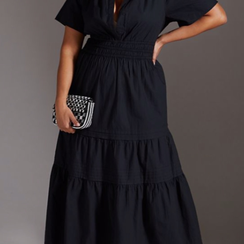 3X Anthropologie Somerset Maxi Dress in Black